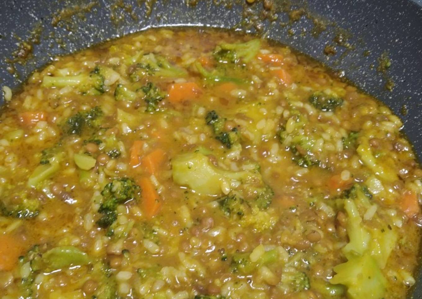 Lentejas con arroz al curry 馃構