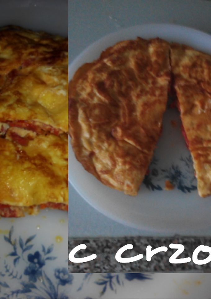 Una foto de Tortilla de chorizo y pimiento del piquillo