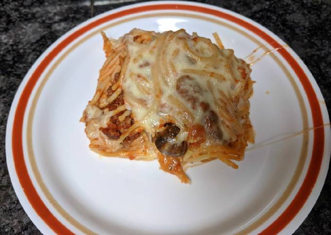 Leftover Baked Spaghetti