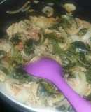 Papas con rajas y bistec