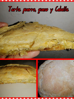 Una foto de Tarta de puerro, queso y Cebolla