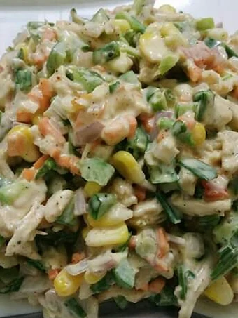 Simple Way Prepare Recipe Creamy Veggie Cheese Salad that is  Makes Drooling, Really Delicious}