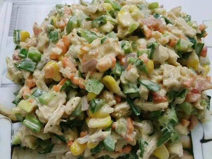 Simple Way Prepare Recipe Creamy Veggie Cheese Salad that is  Makes Drooling, Really Delicious}