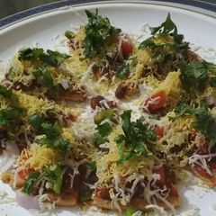 Chatpata Mexican Kacchi keri Pizza Chat A picture of Chatpata Mexican Kacchi keri Pizza Chat.
