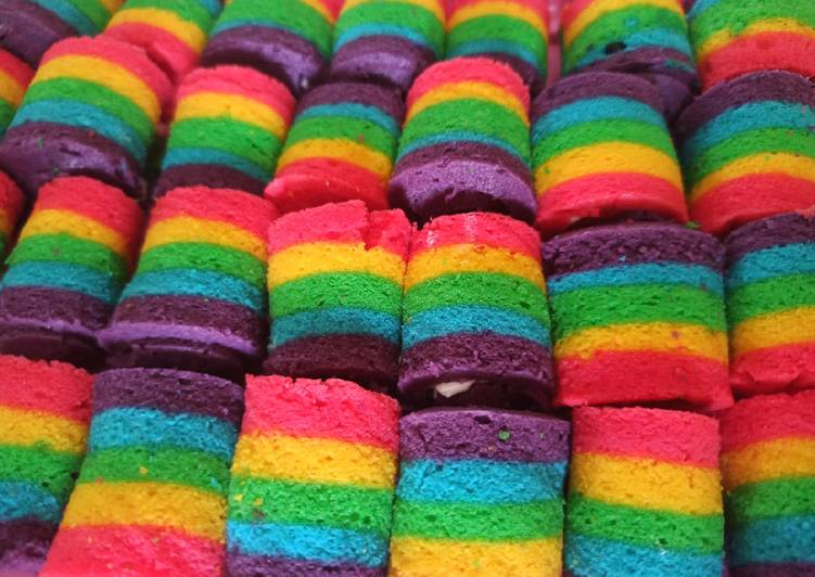 Mini roll cake rainbow