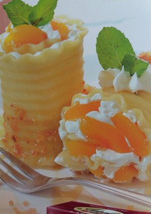 A picture of Peach Banana Holiday Lasagna.