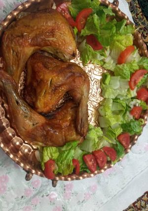 عکسی از دستور ران مرغ سوخاری ارزو پز😎