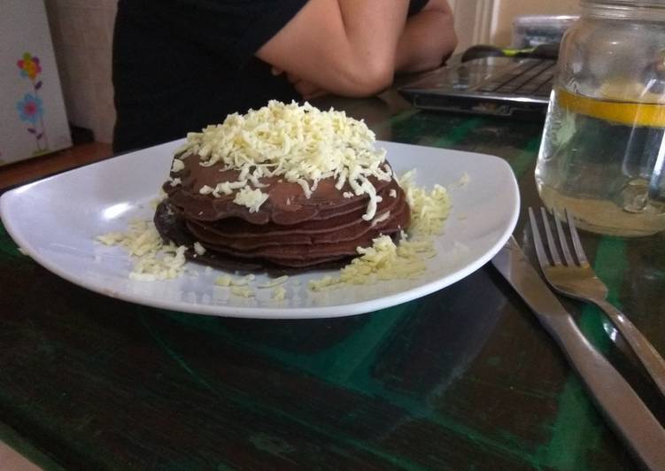 Langkah membuat Cheese Choco Pancake enak