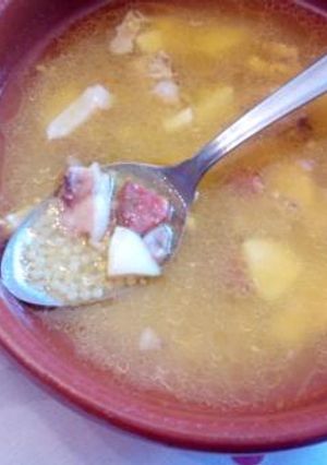 Una foto de Sopa cubierta al estilo candi