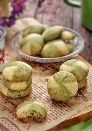 Foto resep Swirl Green tea Cookies /Vortex Green tea Cookies, ENAK, MUDAH, EKONOMIS
