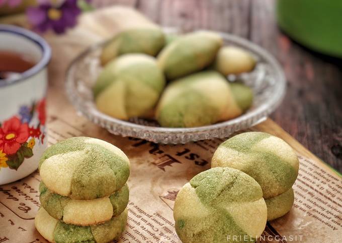 Resep Swirl Green tea Cookies /Vortex Green tea Cookies, ENAK, MUDAH, EKONOMIS, Menggugah Selera