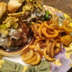 A picture of Brad's elk burgers.
