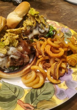 A picture of Brad's elk burgers.