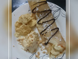 Creppes Dulces de Banano y Helado