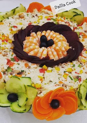 Une photo de Salade de riz fleurie