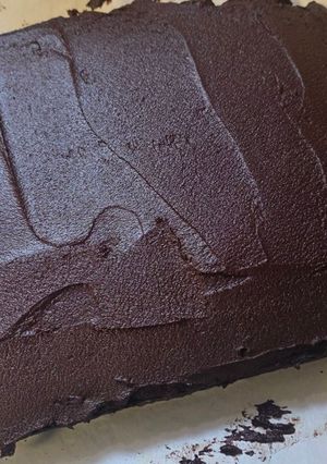 A picture of Keto Rich Chocolate Cake with Dark Chocolate Ganache.