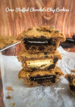 Foto resep Oreo stuffed chocolatechip cookies
