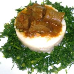 A picture of Fried liver with ugali.