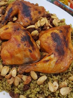 صورة لوصفة فريكة مفلفلة ودجاج مشوي