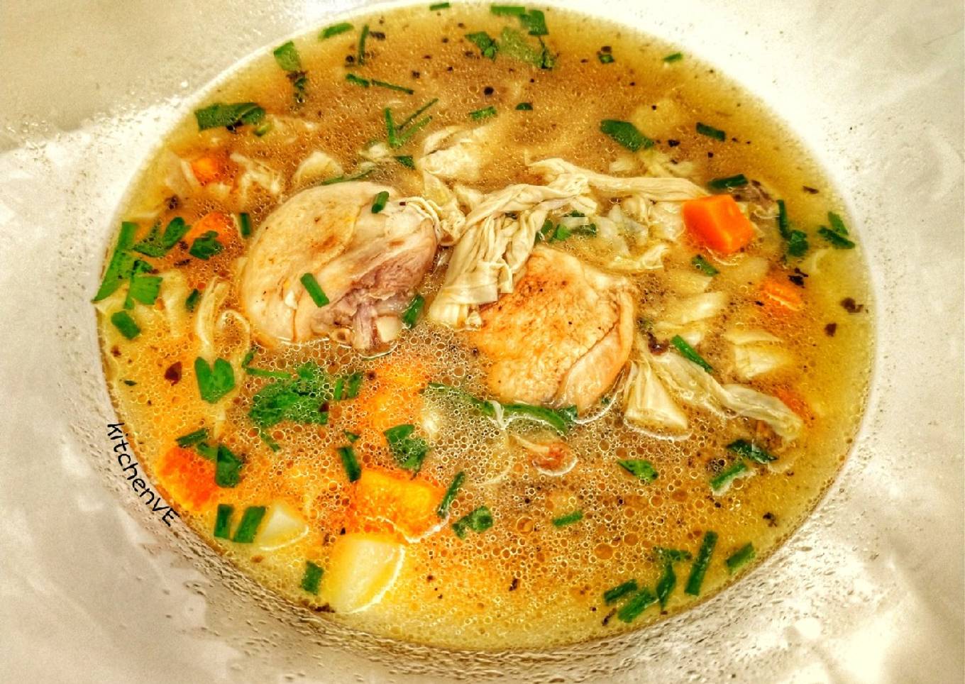 Sop Ayam Tauki (Chicken Soup with Tofu Skin)