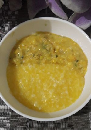 Foto resep Mpasi 9 bulan (nasi labu dan udang jagung)
