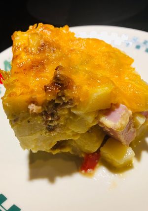 A picture of Meat Lovers Potato O’Brian Breakfast Casserole 🥘.