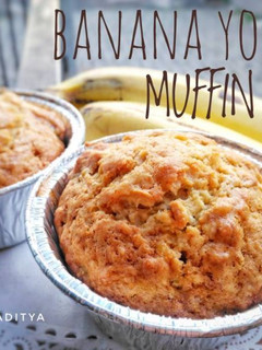 Foto resep Resep camilan banana yogurt muffin / muffin pisang