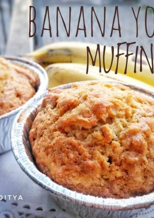 Foto resep Resep camilan banana yogurt muffin / muffin pisang