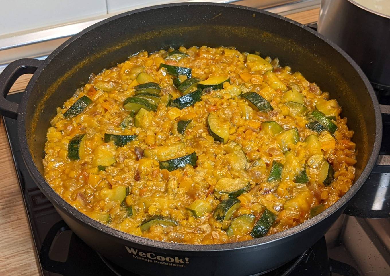 Lentejas peladas con calabacín y especias Ras el Hanout