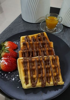 صورة لوصفة وافل خفيف وسريع 🤤💜