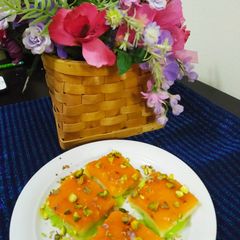 A picture of Milky karachi halwa.