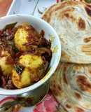 Kerela Egg Roast/Nadan Mutta Roast and Malabar Paratha