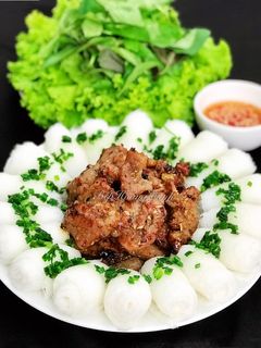 Hình của món Bánh Hỏi Thịt Nướng.