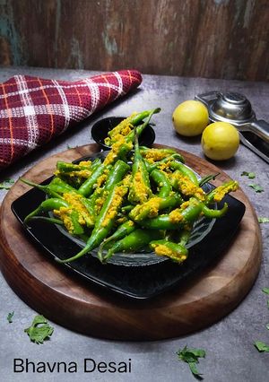 A picture of મરચાં નું અથાણું.(Marcha Nu Athanu Recipe In Gujarati).