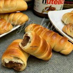 A picture of Nutella stuffed caterpillar buns.