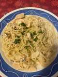 Fideos con salsa de crema y salmón 🐟🍝
