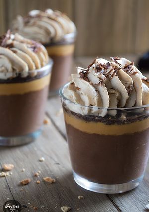 Una foto de Mousse de dos Chocolates