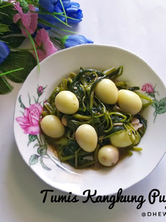 Foto resep Tumis Kangkung telur puyuh
