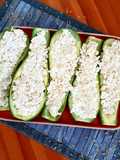 Zucchine ripiene di riso integrale e ricotta