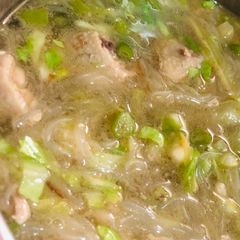 A picture of Chicken & Vegetable Vermicelli Soup - Sotanghon / Glass Noodle Soup.