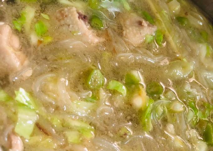 Recipe of Favorite Chicken &amp; Vegetable Vermicelli Soup - Sotanghon / Glass Noodle Soup