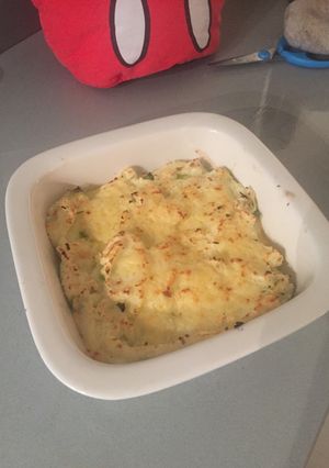 A picture of Easy cheesy mashed potato with spring onions.