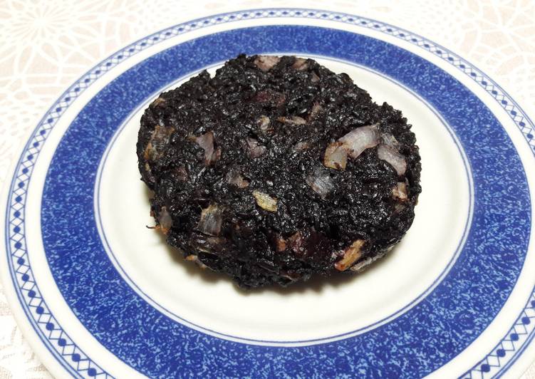 Hamburguesa de arroz negro baja en grasa, sin gluten y vegana
 🍔