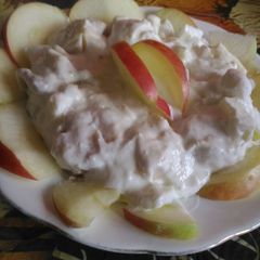 A picture of Apple caesar salad.