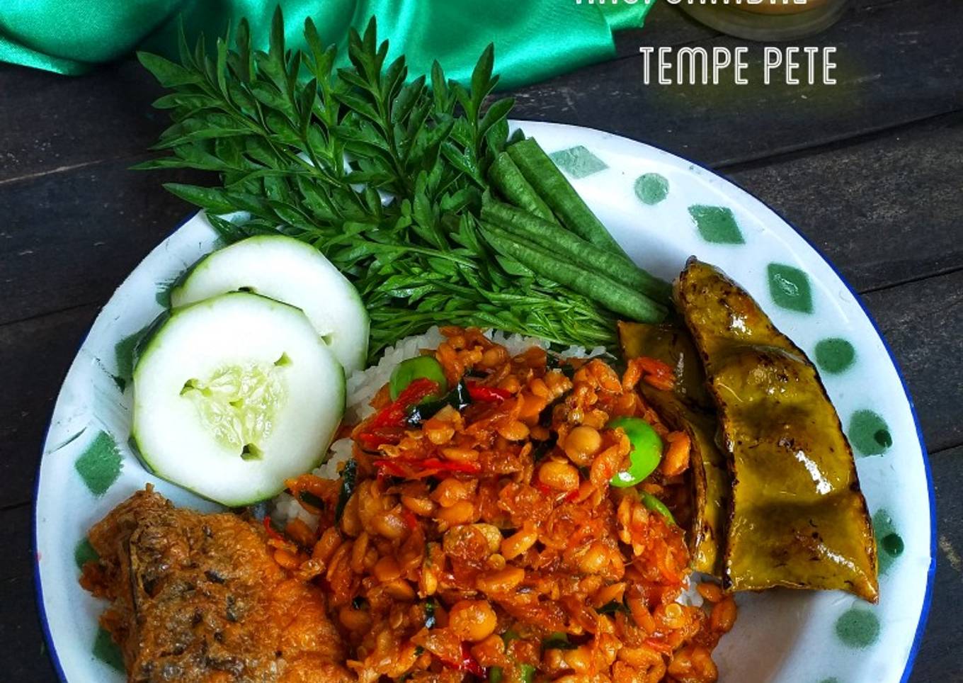 Nasi sambel tempe pete