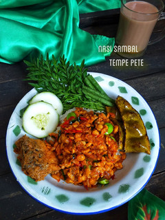 Foto resep Nasi sambel tempe pete