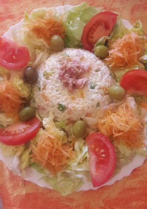 صورة لوصفة سلطة رز وخس