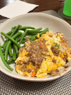 A picture of Cheesy Shepherd's Pie.