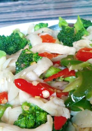 Foto resep Tumis brokoli jamur pedas