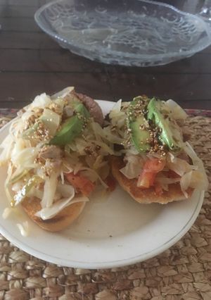 A picture of Pork and Pickled Cabbage Sandwiches.
